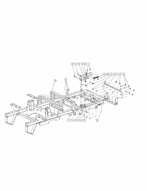 Frame Assembly (2009) Diagram and Parts List for M48-KH 53AH8CT2050-25HP Cub Cadet Lawn Tractor